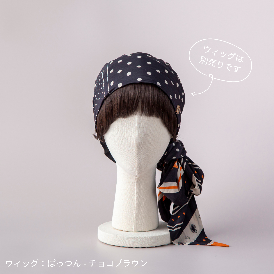 バレンBAREN 前髪ウィッグ2つSCARF HAT /Basic-Black SCARF HAT (M) / Dot Border - Orange – BAREN(バレン)