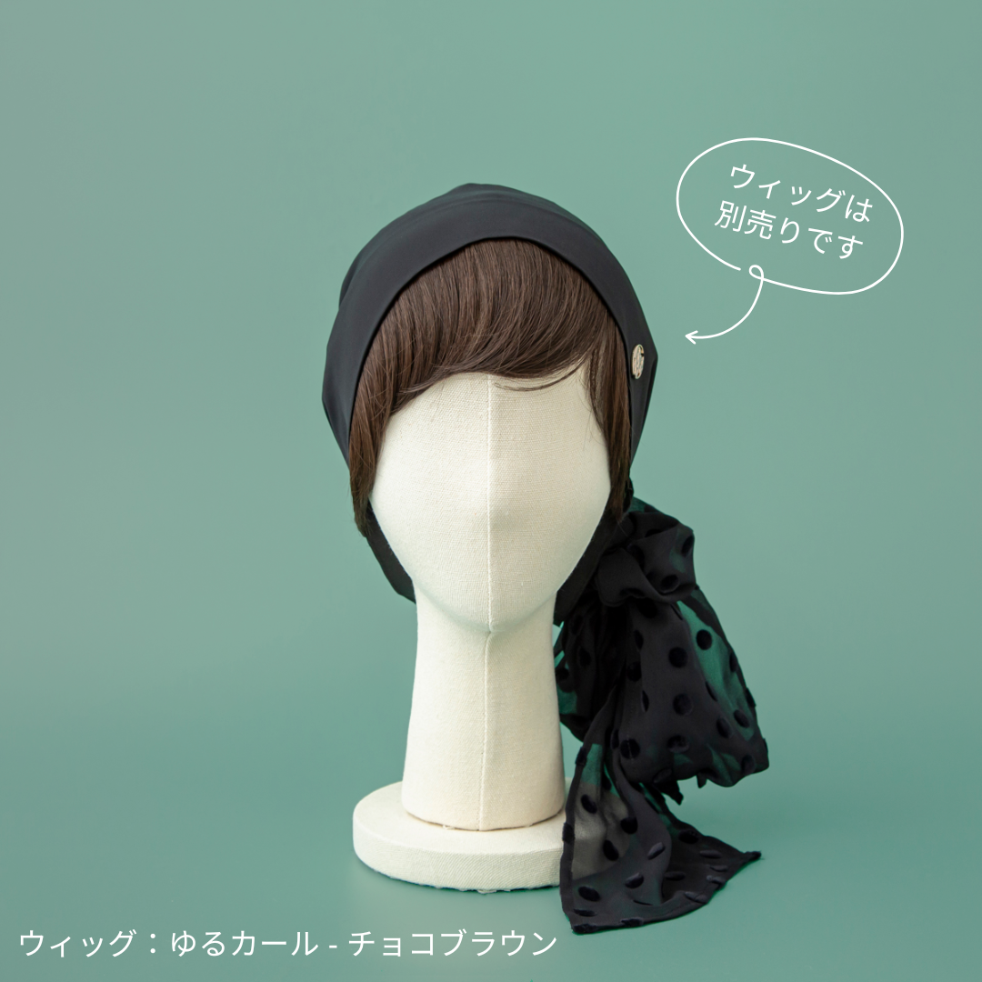SCARF HAT / Dot Chiffon-Black – BAREN(バレン) SCARF HAT / Dot Chiffon-Black – BAREN(バレン)