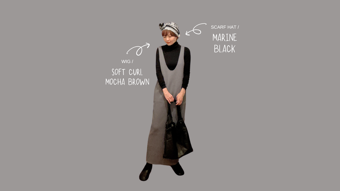 SCARF HAT / Marine-Black