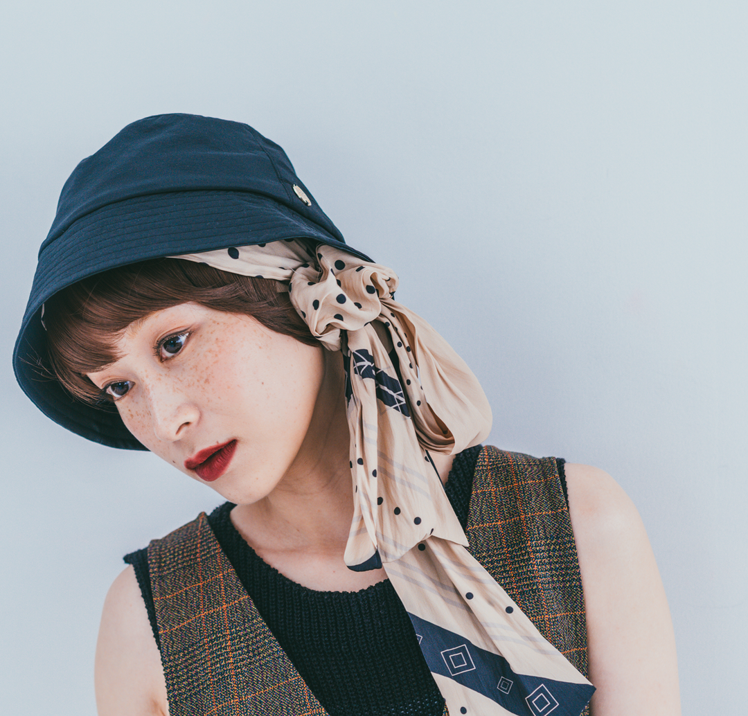 BAREN バレン スカーフハット Mサイズ  ドットボーダー オレンジ BAREN バレン スカーフハット ドットボーダーオレンジ SCARF HAT