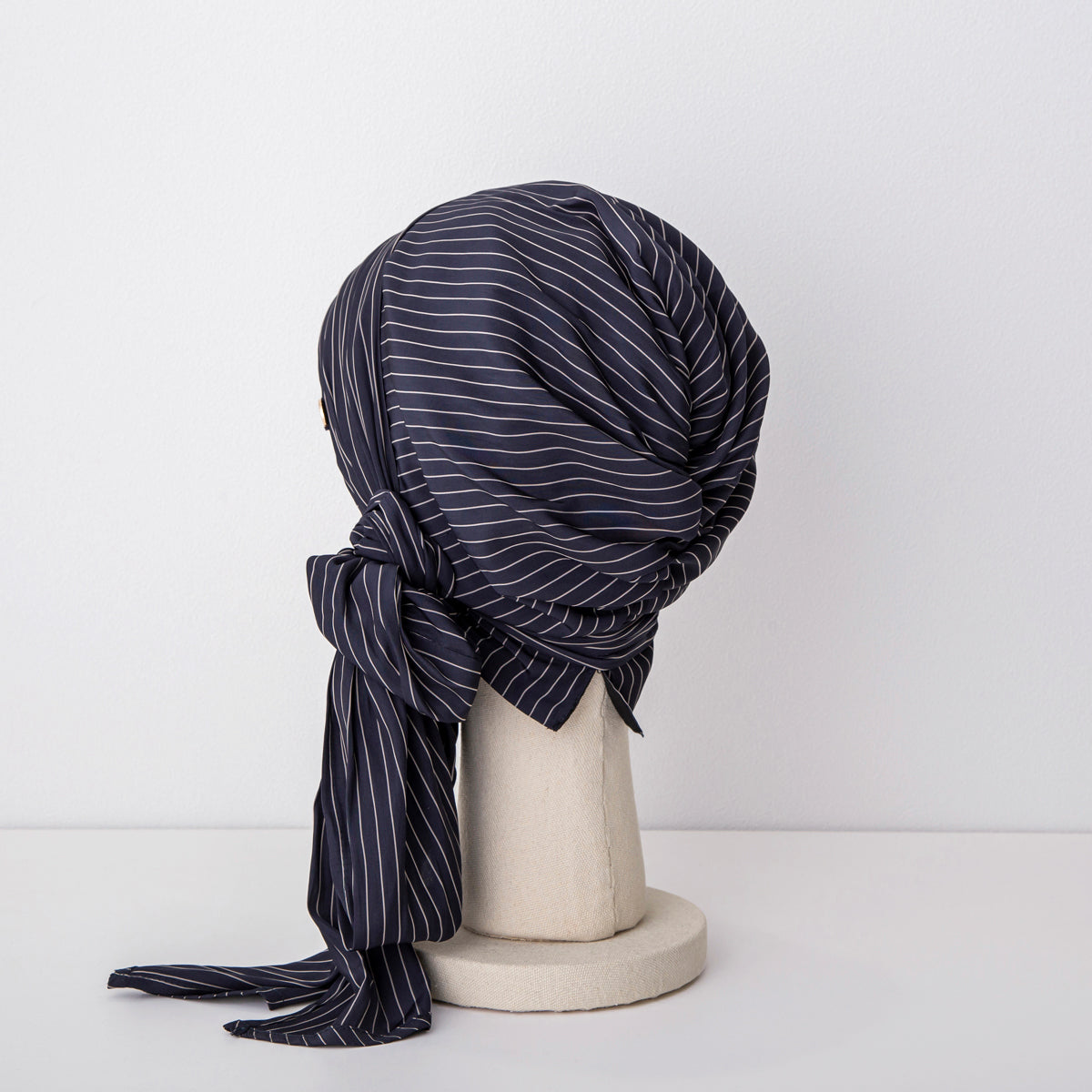 SCARF HAT / Stripe-Navy