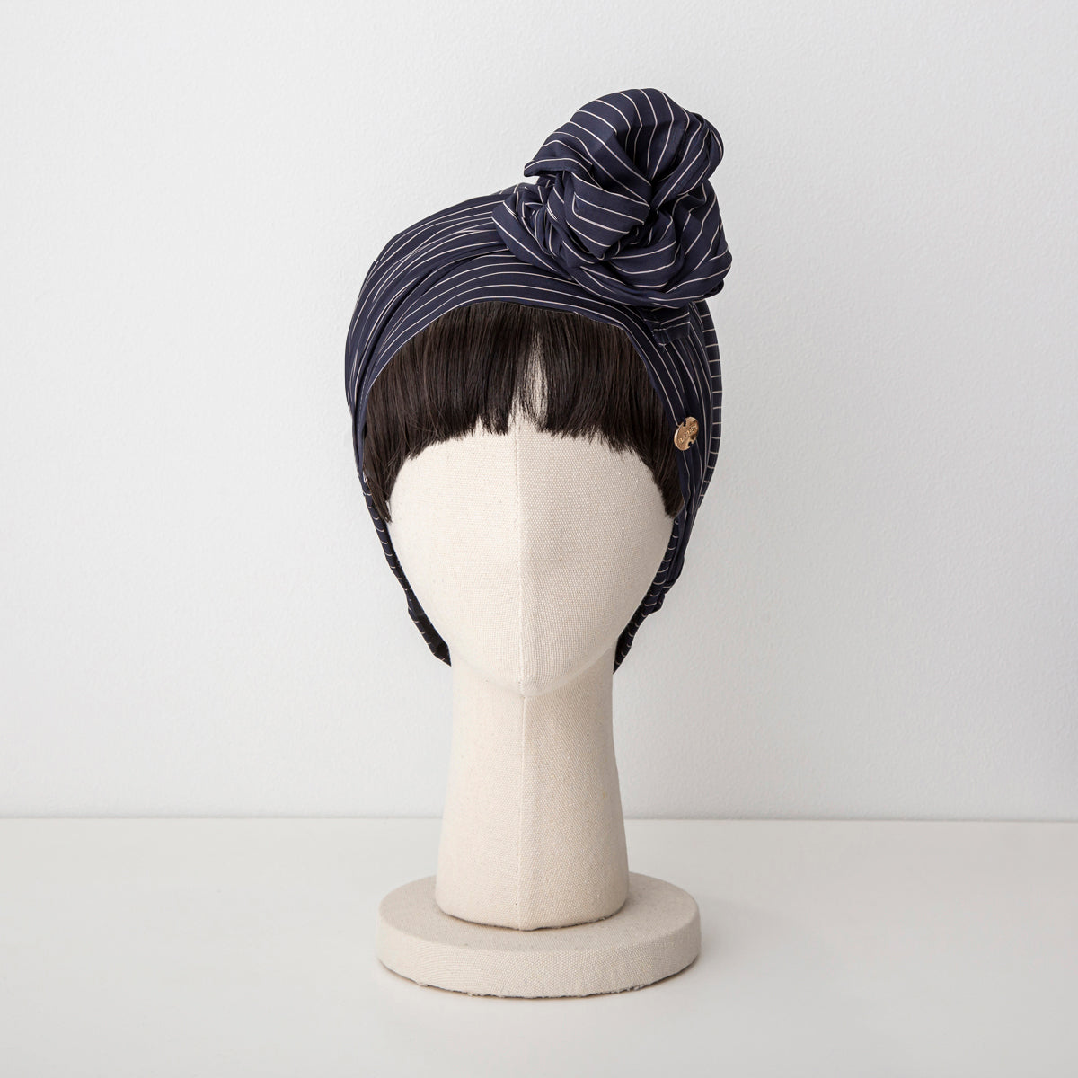 SCARF HAT / Stripe-Navy