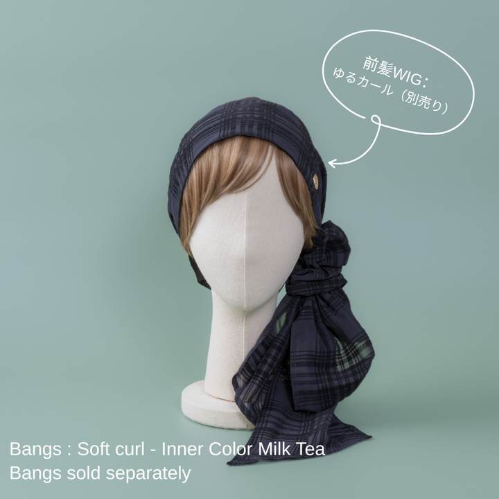SCARF HAT / Checked Chiffon - Black – BAREN（バレン）