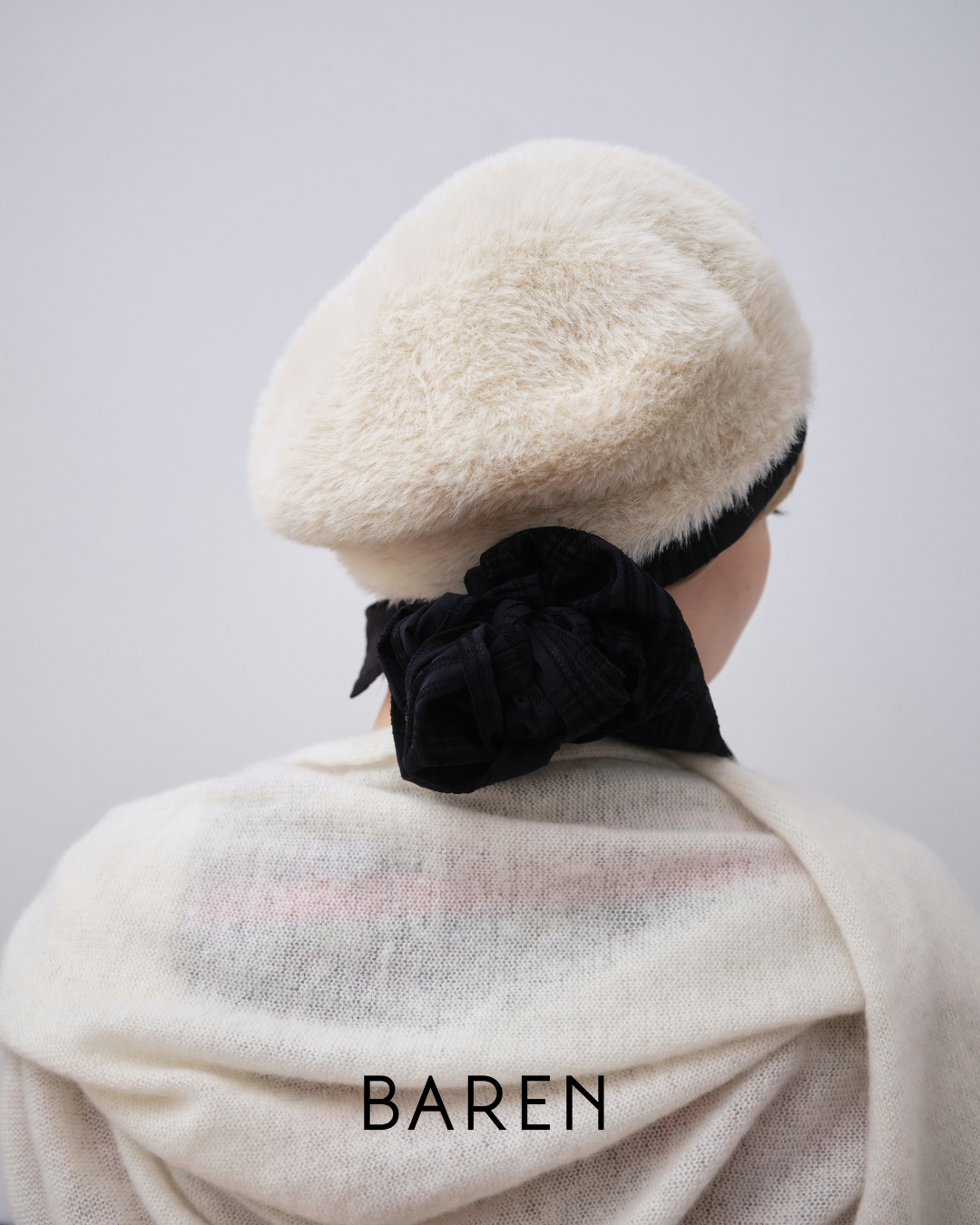 BERET/ Shaggy leopard-Ivory – BAREN(バレン) BERET/ Shaggy leopard-Ivory – BAREN(バレン)