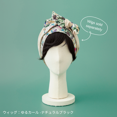 SCARF HAT (M) / FlowerGarden-Beige