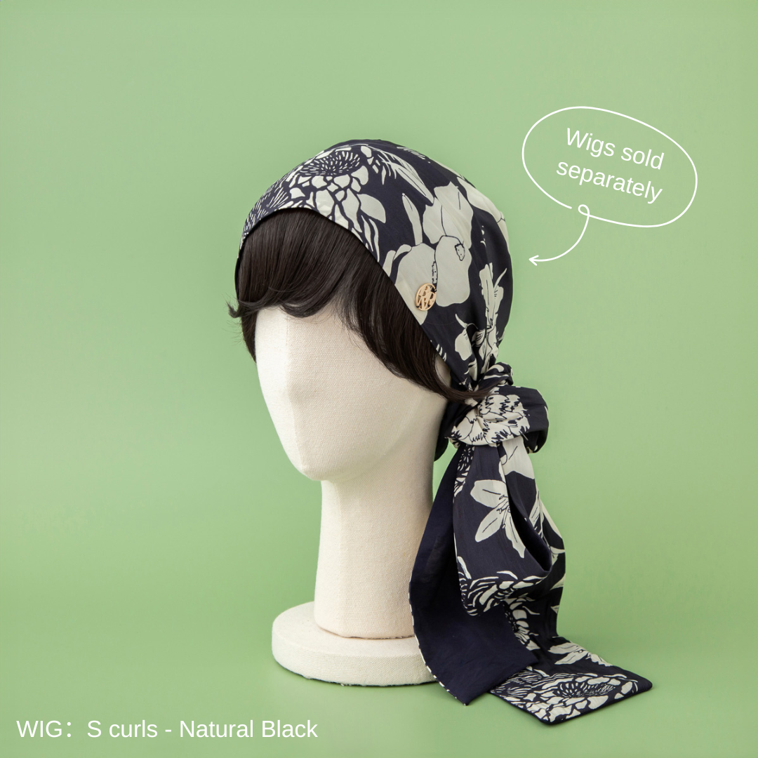 SCARF HAT /  Botanical-Navy (M)