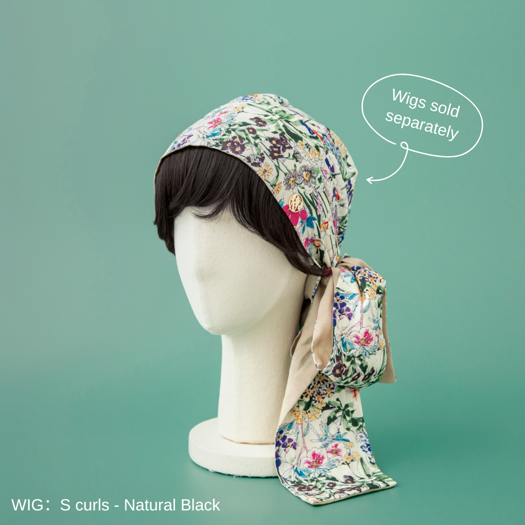 SCARF HAT / FlowerGarden-Beige (M)