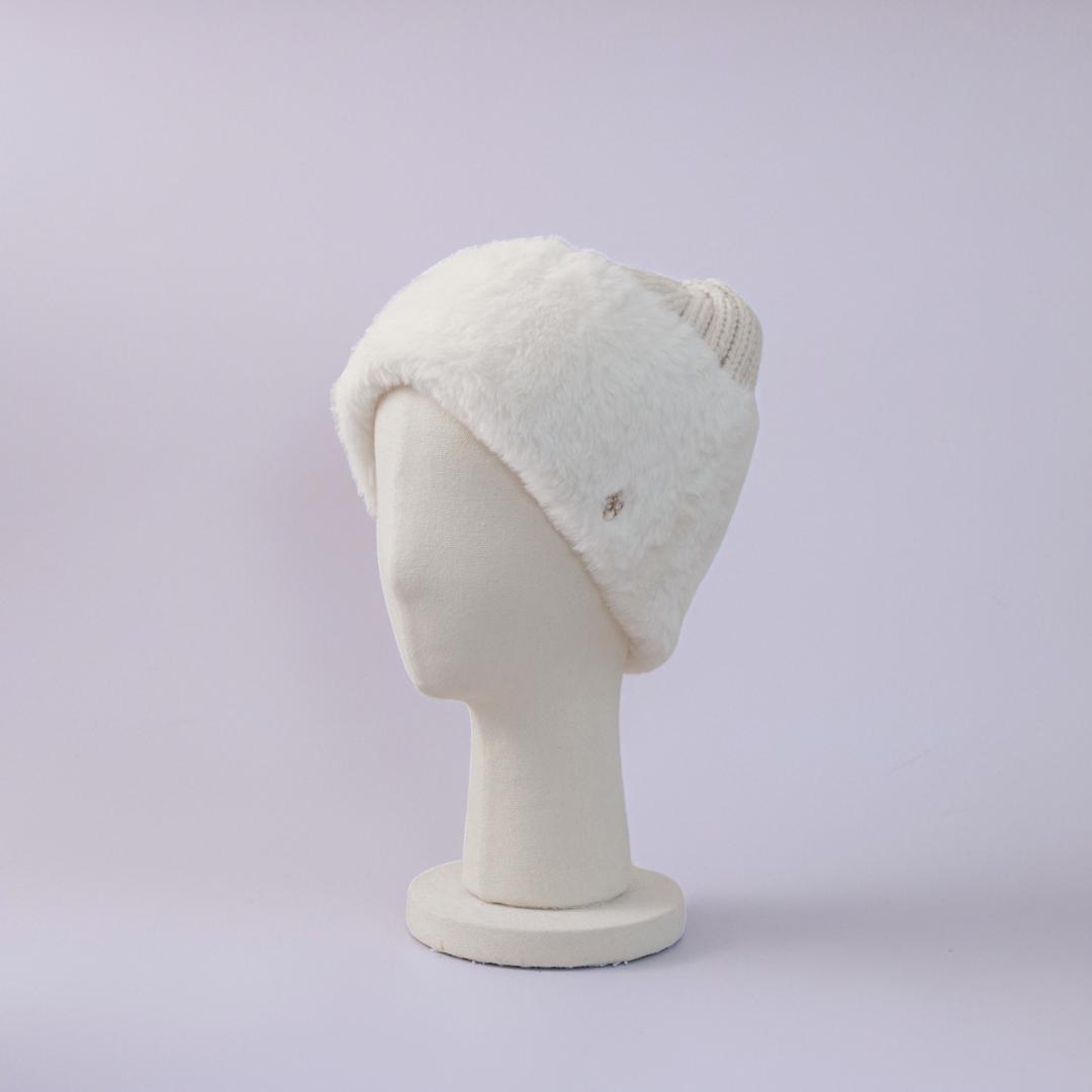 baren Organic Cotton-Ivory ニット帽 BEANIE / Fur Knit - Ivory – BAREN（バレン）