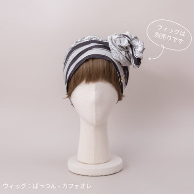 SCARF HAT (M) / Botanical-Navy