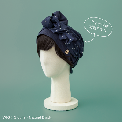 SCARF HAT (M) /  Dot-Navy