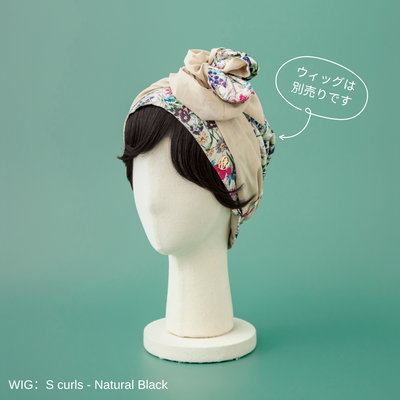 SCARF HAT / FlowerGarden-Beige (M)