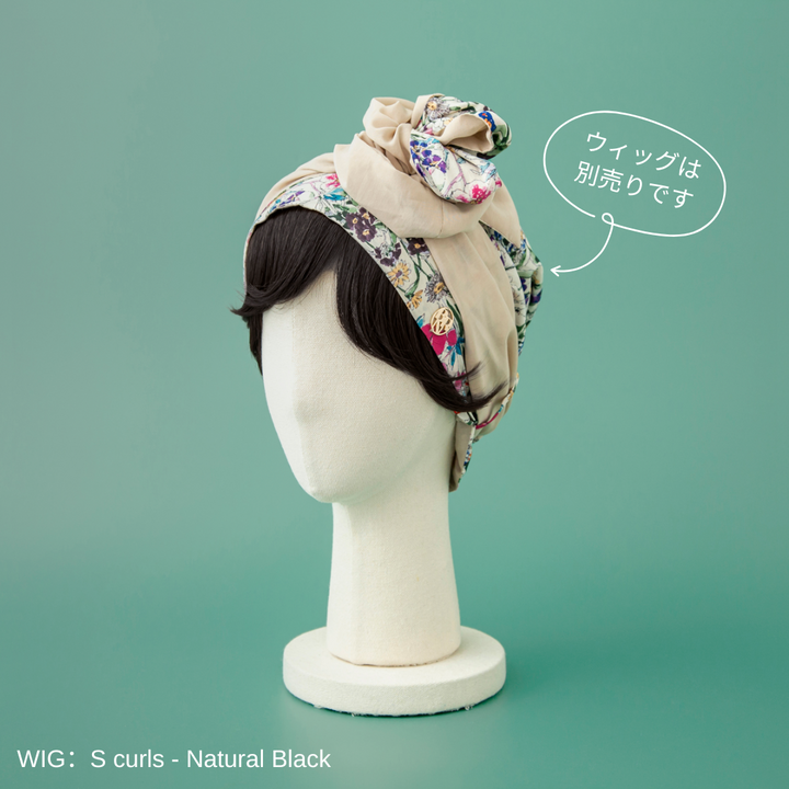 SCARF HAT (M) / FlowerGarden-Beige – BAREN(バレン) SCARF HAT (M) / FlowerGarden-Beige – BAREN(バレン)