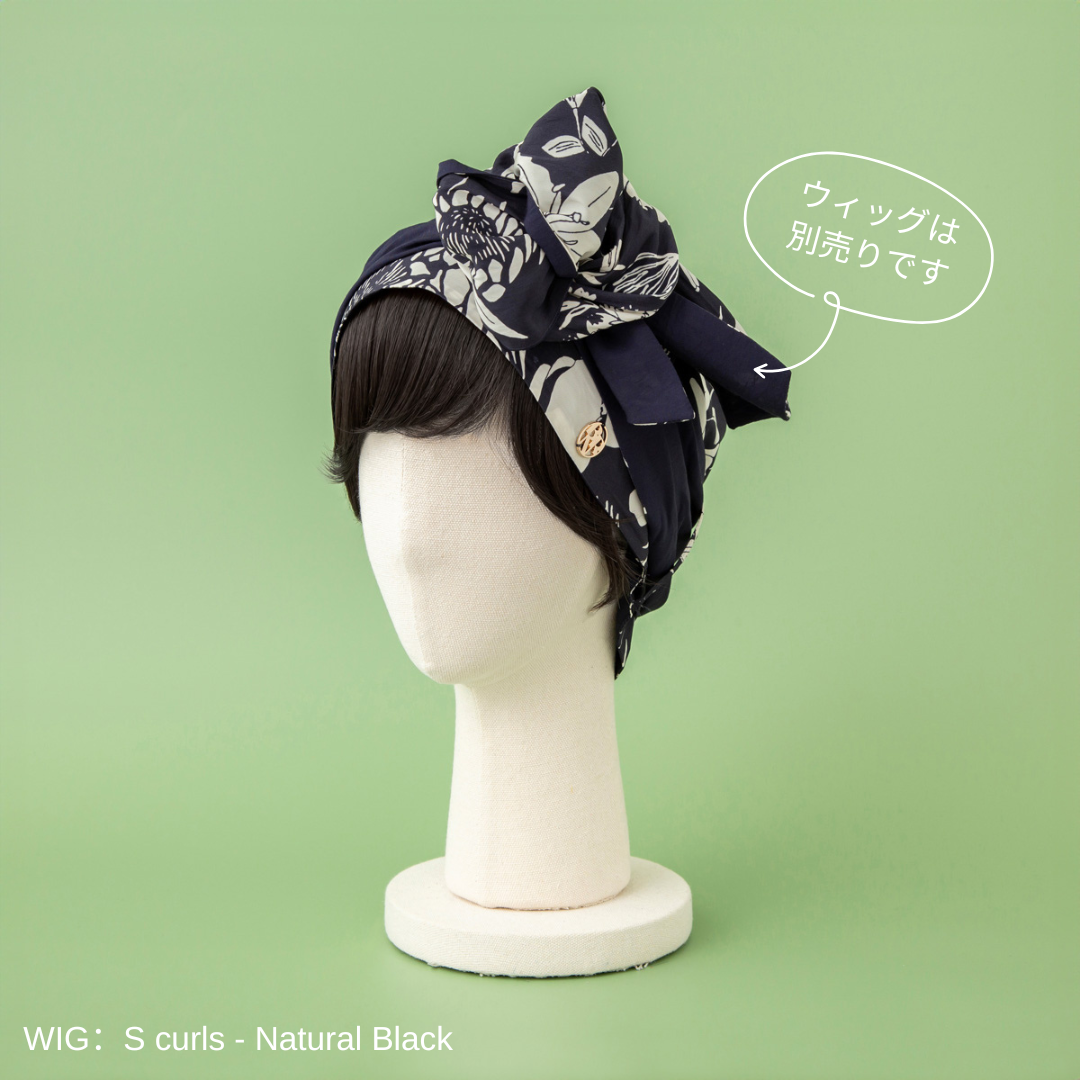 SCARF HAT /  Botanical-Navy (M)