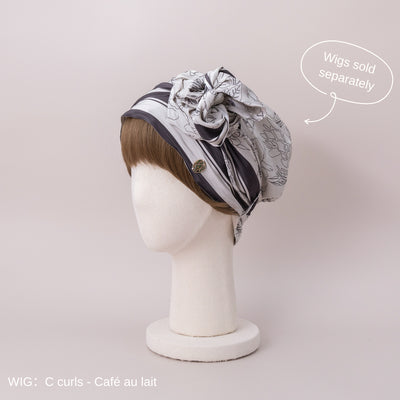 SCARF HAT (M) / Botanical-Navy