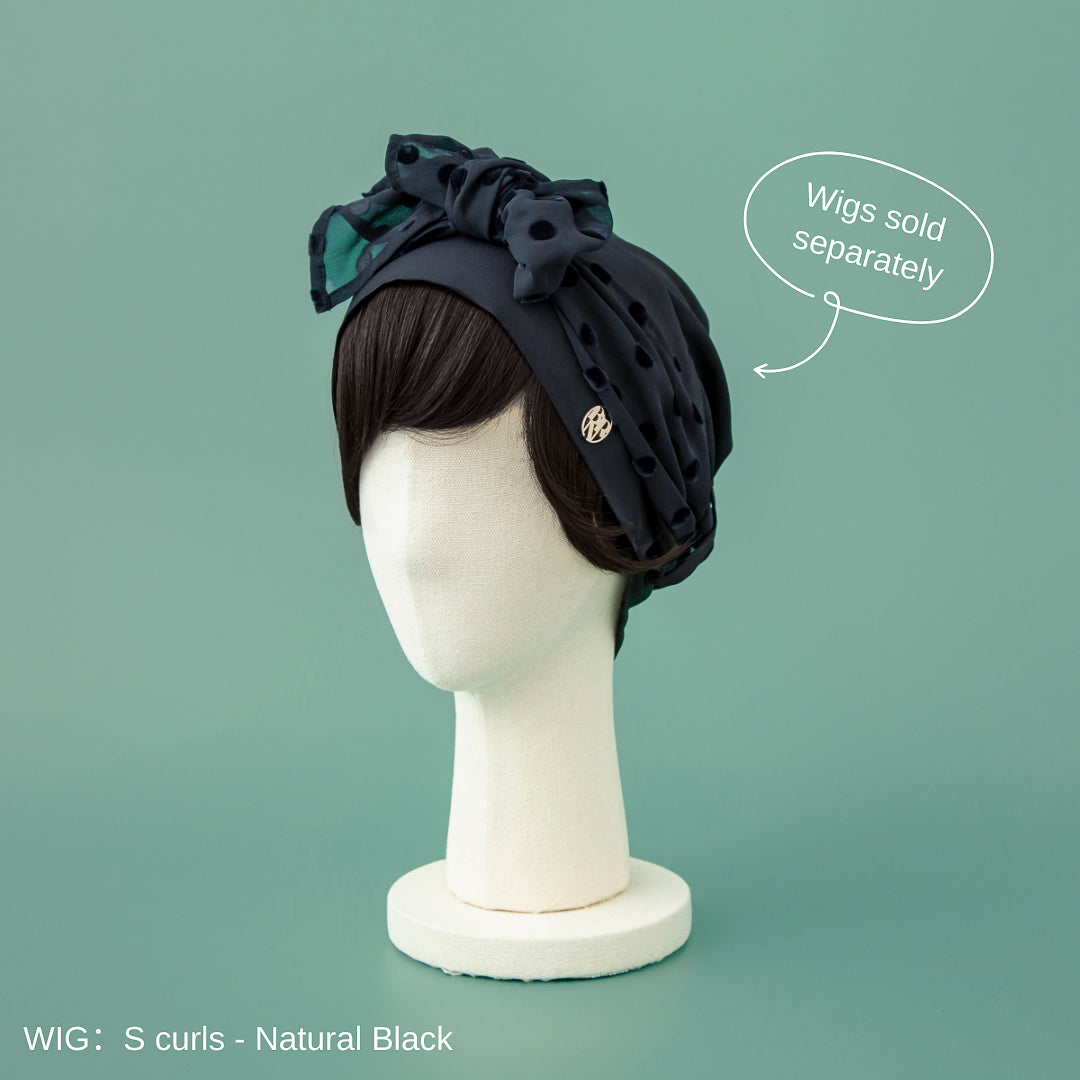 SCARF HAT / Dot Chiffon-Navy – BAREN（バレン）