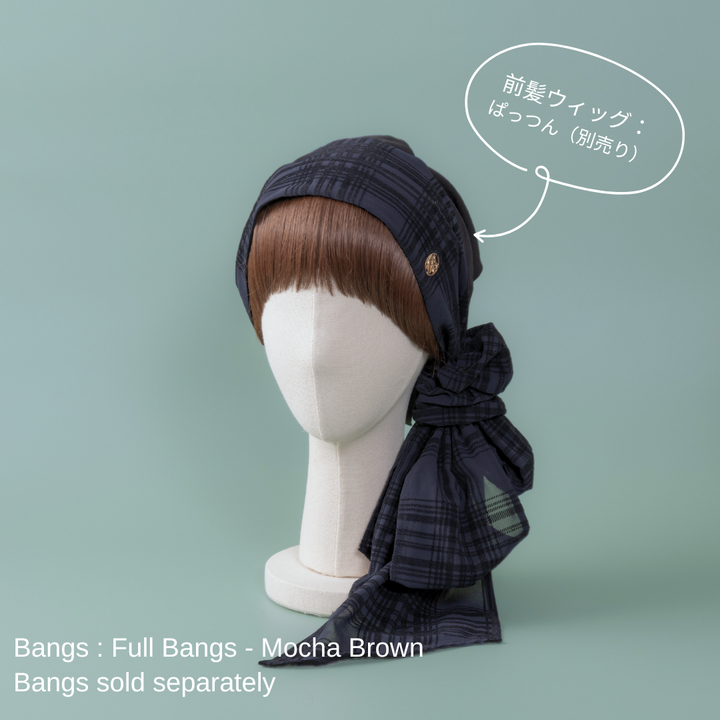 SCARF HAT (M) / Checked Chiffon - Black – BAREN（バレン）
