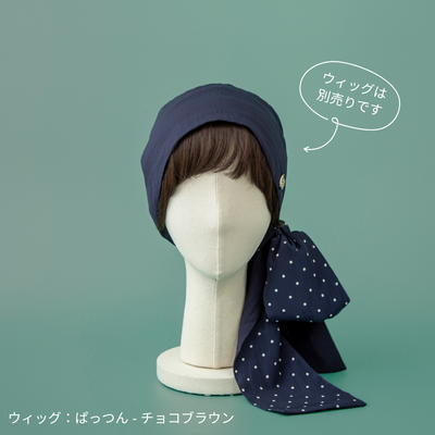 SCARF HAT (M) /  Dot-Navy