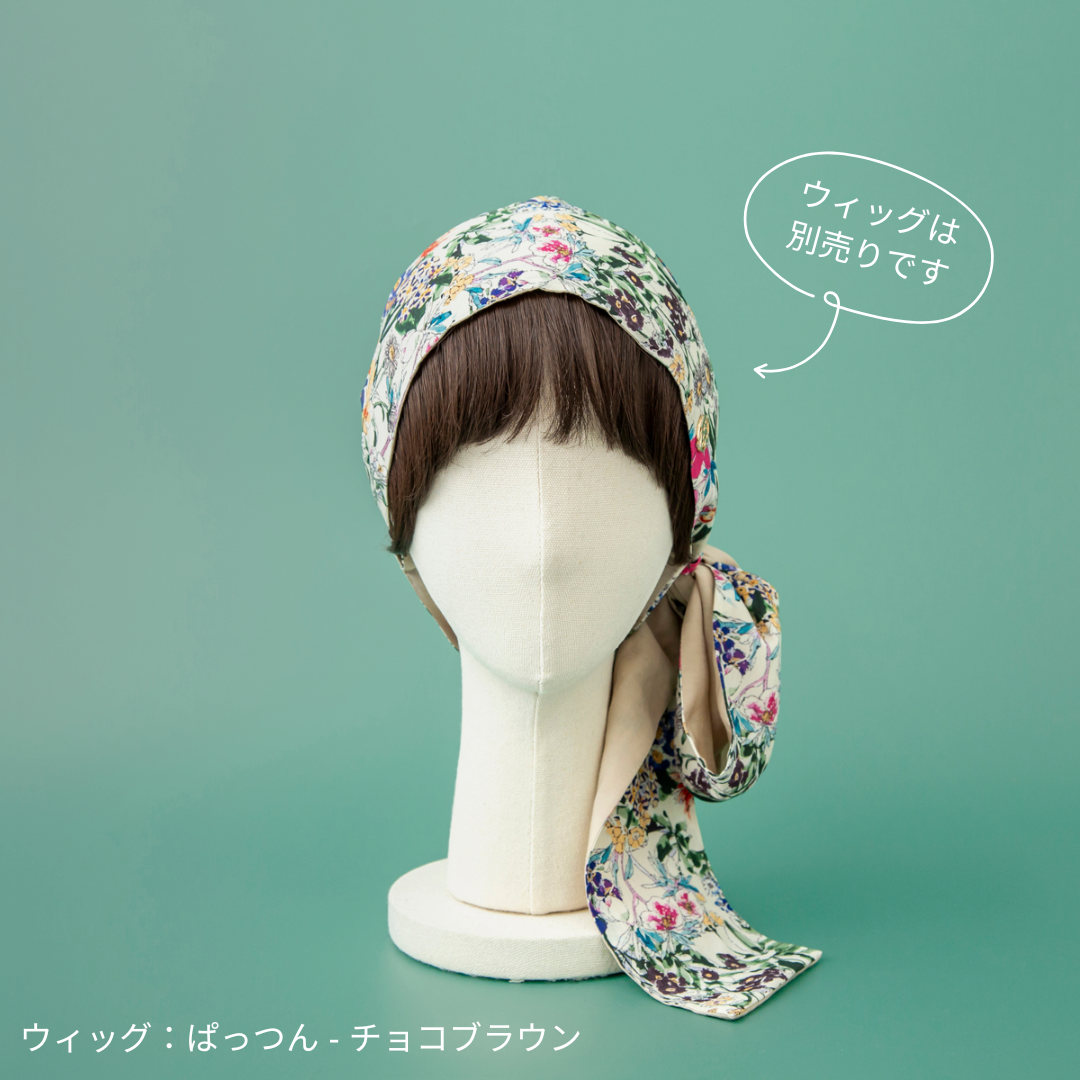 SCARF HAT / FlowerGarden-Beige (M)