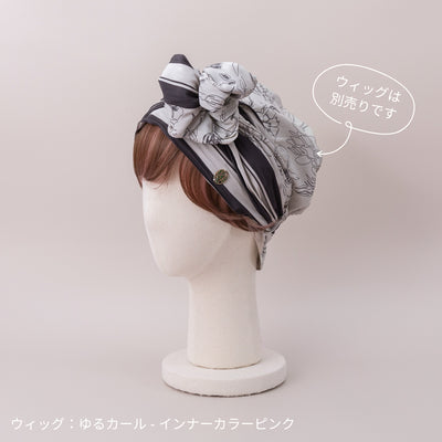 SCARF HAT (M) / Botanical-Navy