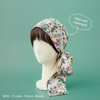 SCARF HAT / FlowerGarden-Beige (M)