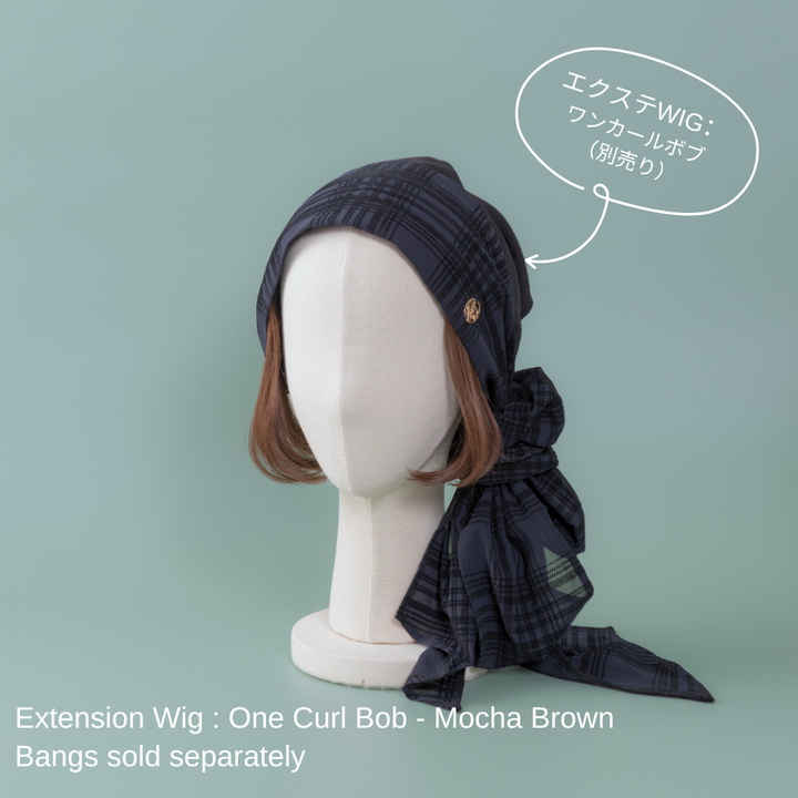 バレン・BARENスカーフハット・ベーシックブラックL・医療スカーフ SCARF HAT / Checked Chiffon - Black – BAREN（バレン）