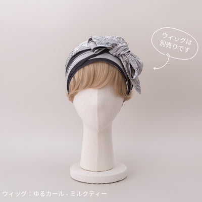 SCARF HAT (M) /  Botanical-Greige