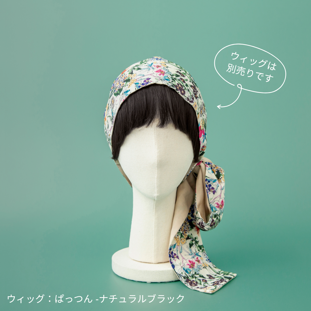 SCARF HAT (M) / FlowerGarden-Beige