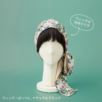 SCARF HAT / FlowerGarden-Beige (M)