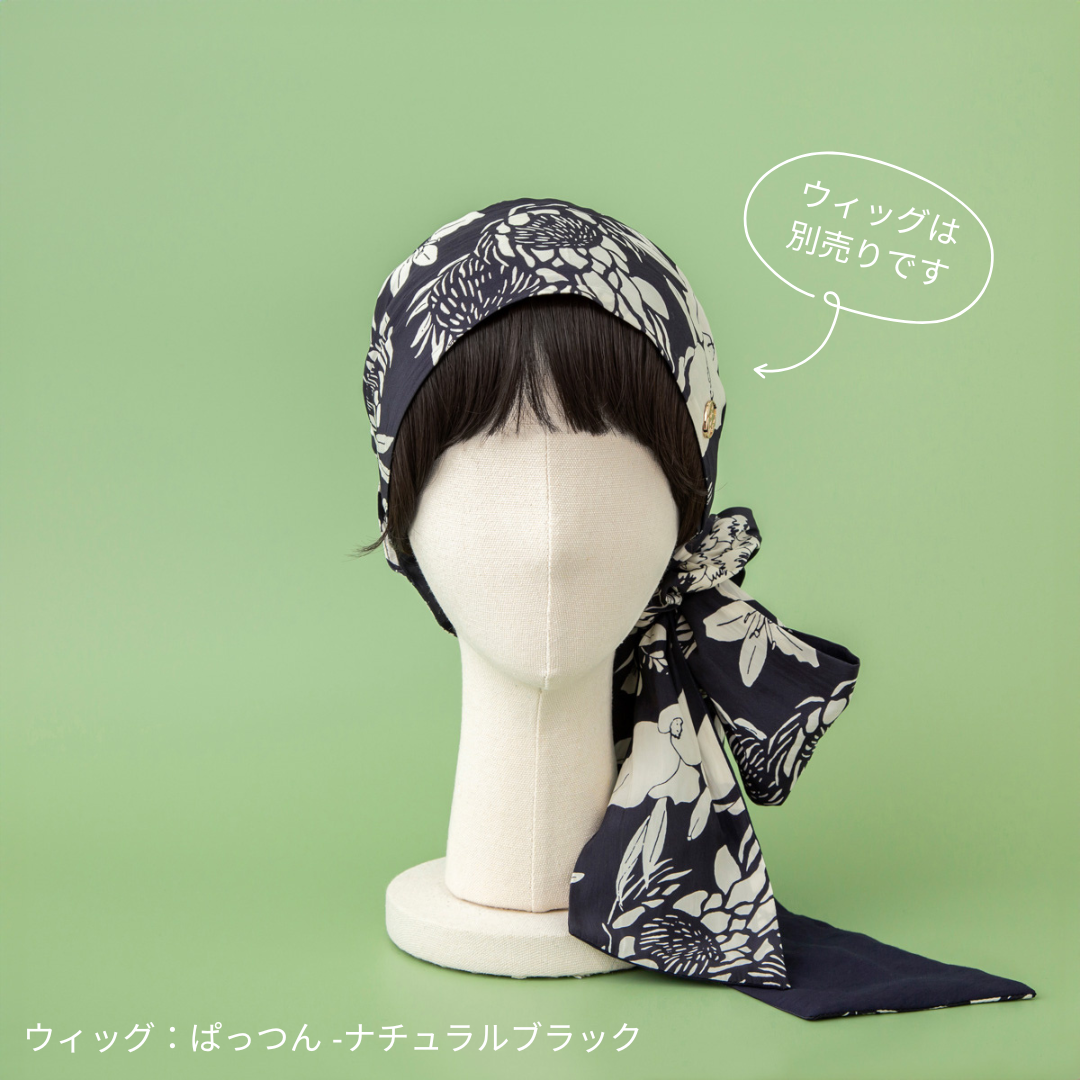 SCARF HAT /  Botanical-Navy (M)