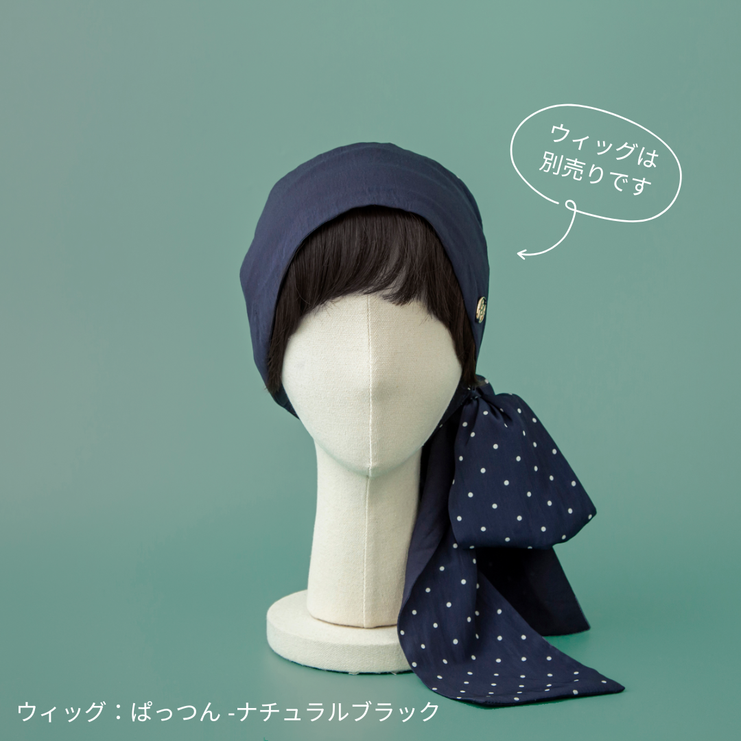 SCARF HAT (M) / Dot-Navy – BAREN（バレン）
