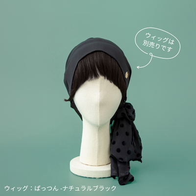 SCARF HAT (M) /  Dot Chiffon-Black