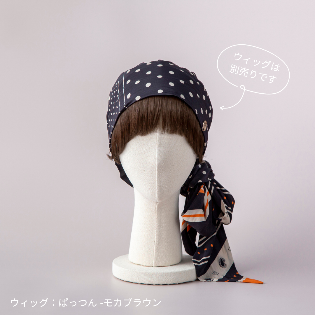 BAREN スカーフハット ベーシックブラック SCARF HAT (M) / Dot Border - Orange – BAREN(バレン)