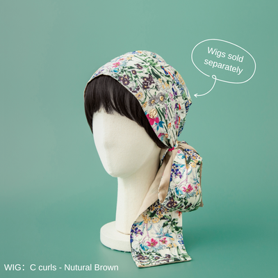 SCARF HAT (M) / FlowerGarden-Beige