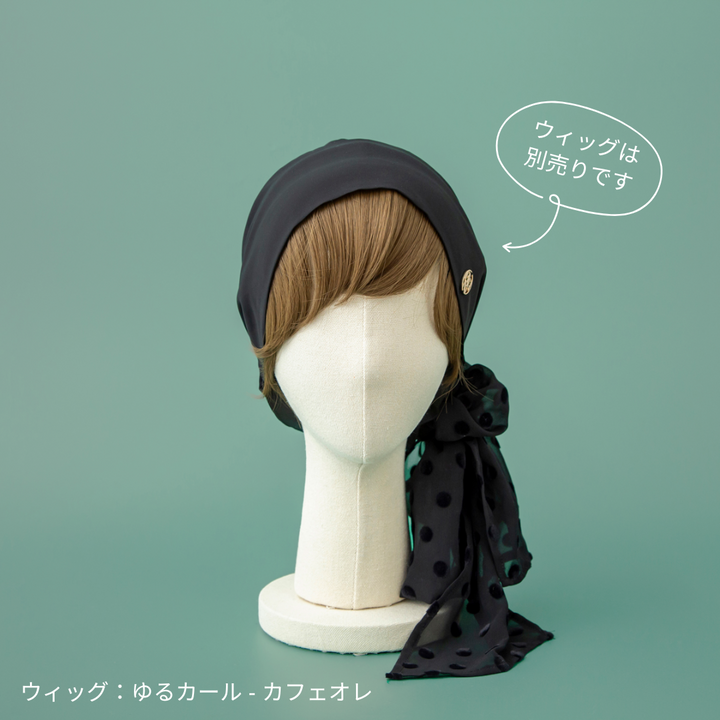 BAREN スカーフハット ベーシックブラック SCARF HAT (M) / Dot Chiffon-Black – BAREN（バレン）
