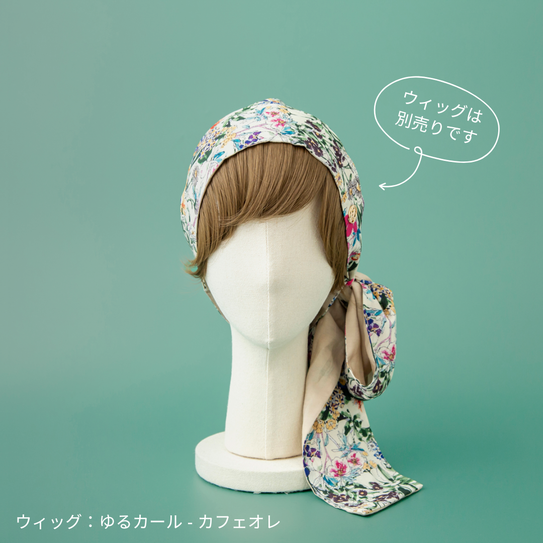 SCARF HAT / FlowerGarden-Beige (M)