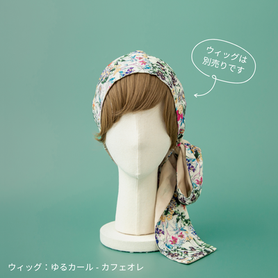 SCARF HAT (M) / FlowerGarden-Beige