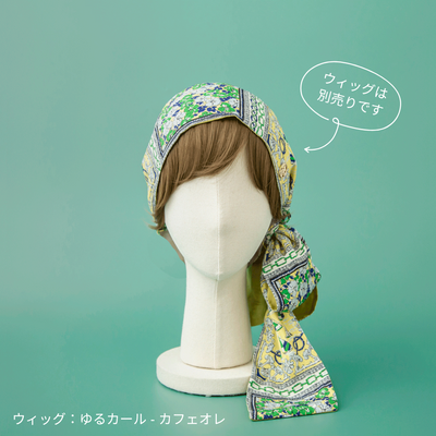 SCARF HAT /  Marine-Lime (M)