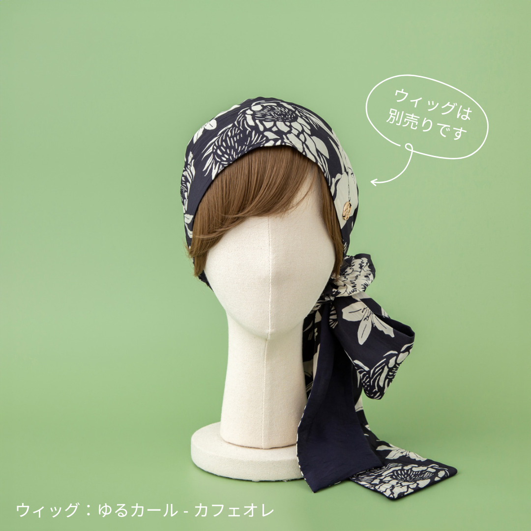 SCARF HAT (M) / Botanical-Navy – BAREN(バレン) SCARF HAT (M) / Botanical-Navy – BAREN(バレン)