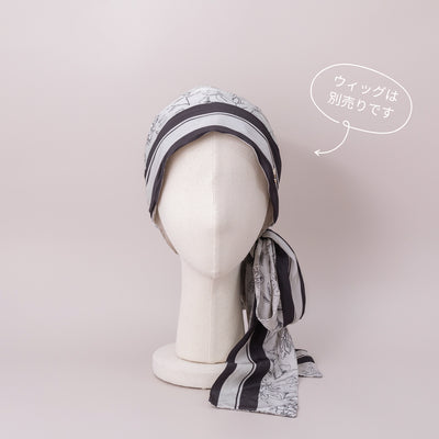 SCARF HAT (M) / Botanical-Navy