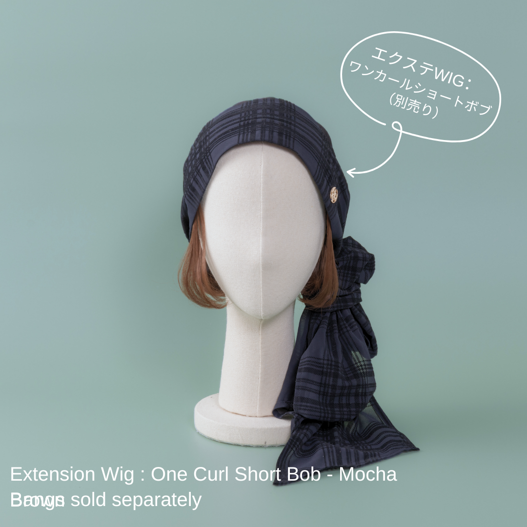 SCARF HAT (M) / Checked Chiffon - Black – BAREN（バレン）