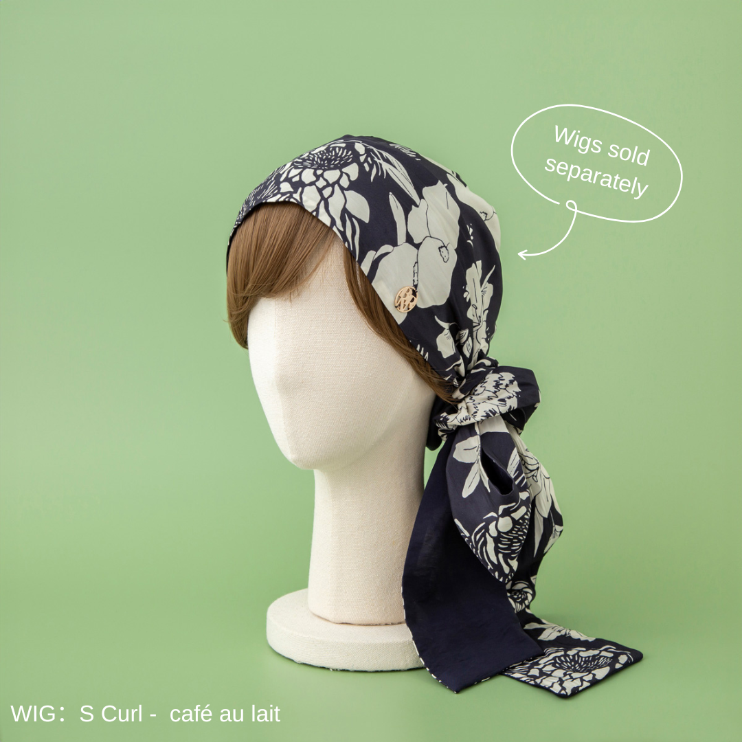 SCARF HAT /  Botanical-Navy (M)