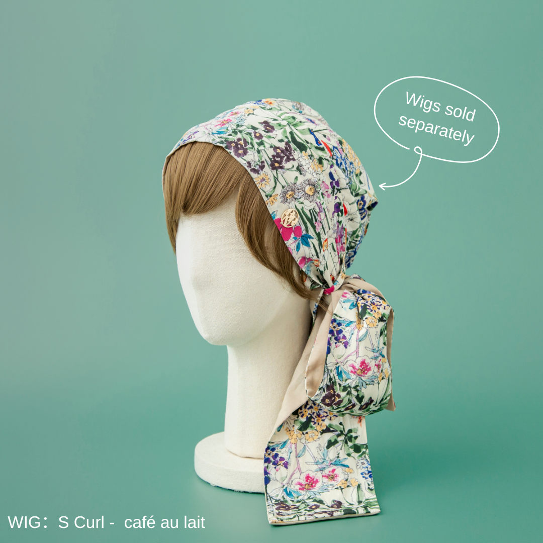 SCARF HAT / FlowerGarden-Beige (M)