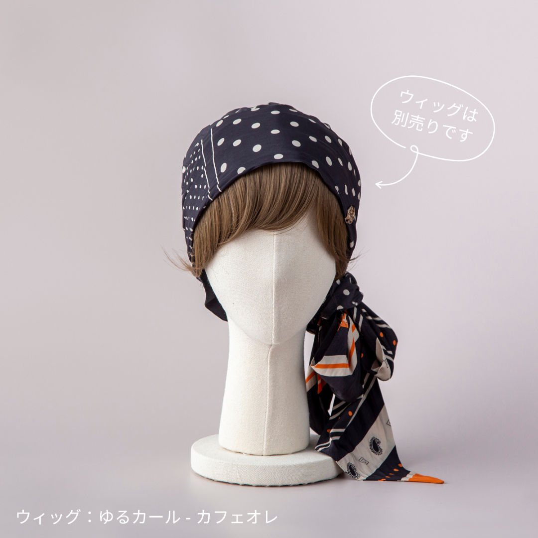 SCARF HAT (M) / Dot Border - Orange – BAREN(バレン) SCARF HAT (M) / Dot Border - Orange – BAREN(バレン)