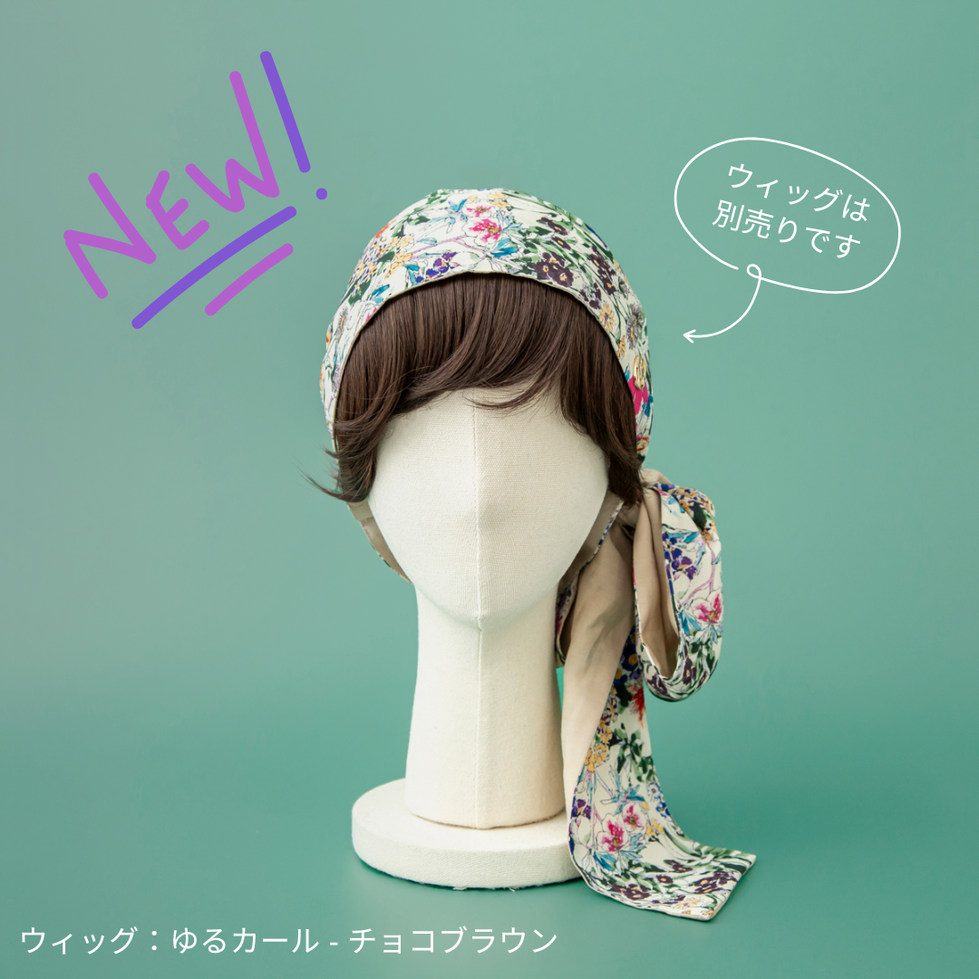 SCARF HAT / FlowerGarden-Beige (M)