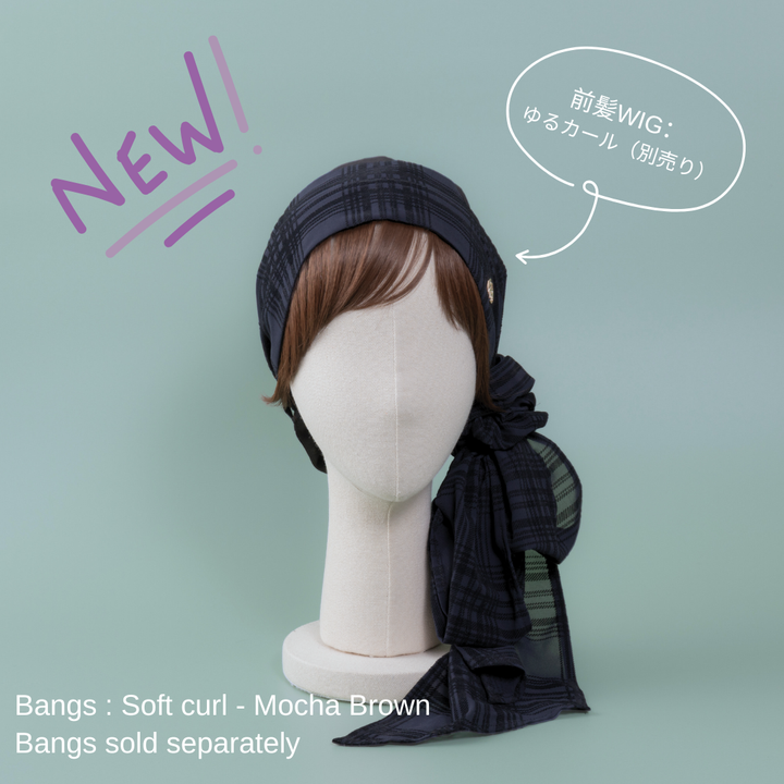 SCARF HAT (M) / Checked Chiffon - Black – BAREN（バレン）