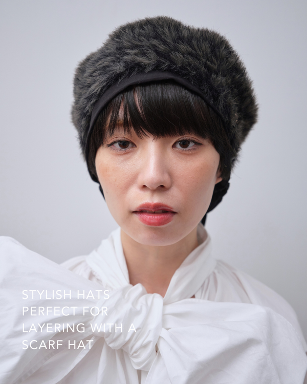 BERET/ Shaggy leopard-Charcoal – BAREN（バレン）