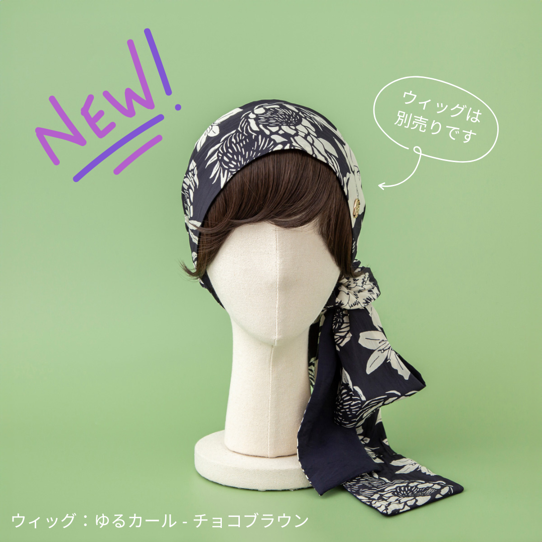 SCARF HAT /  Botanical-Navy (M)