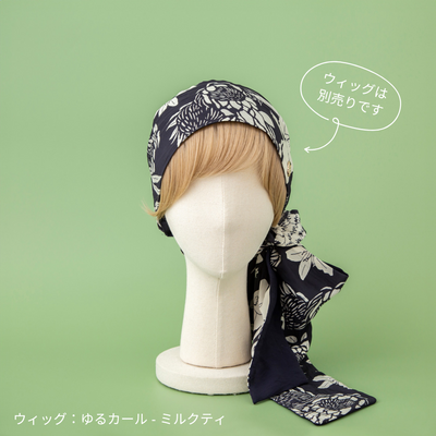 SCARF HAT /  Botanical-Navy (M)