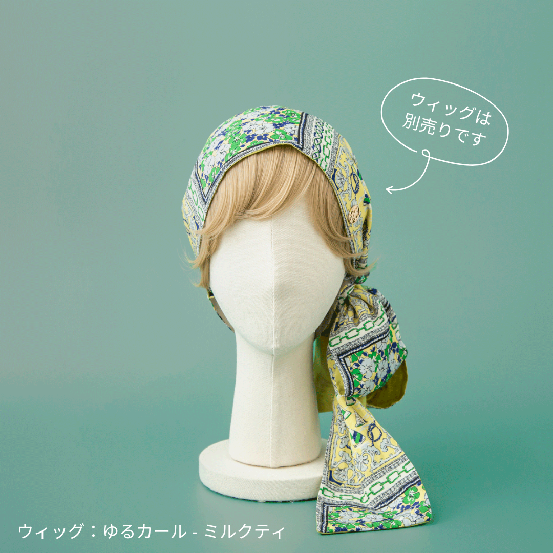 SCARF HAT /  Marine-Lime (M)