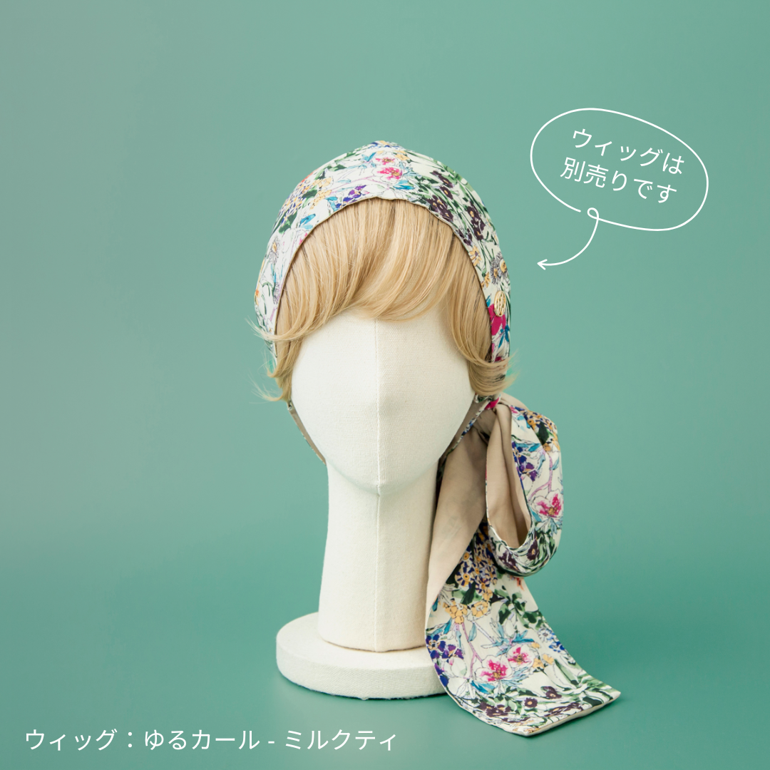 SCARF HAT (M) / FlowerGarden-Beige – BAREN(バレン) SCARF HAT (M) / FlowerGarden-Beige – BAREN(バレン)
